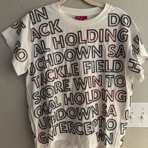 QUEEN OF SPARKLES Maroon/Gray Football Words T-Shirt